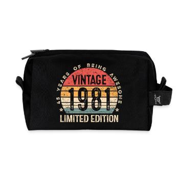 Jahrgang 1981 Limitierte Auflage - Recycelte Kulturtasche - Schwarz - Vorne