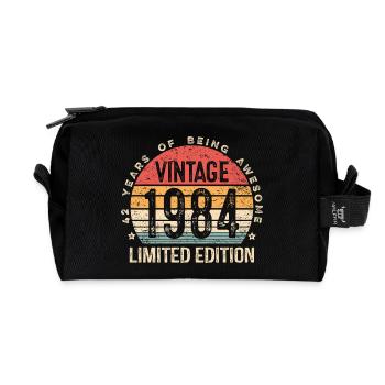 Vintage 1984 Limited Edition 42. Geburtstag - Recycelte Kulturtasche - Schwarz - Vorne
