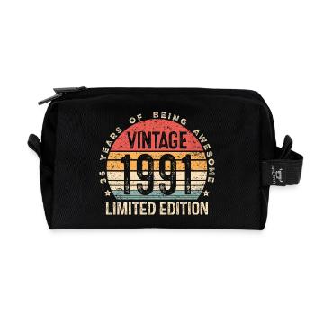 Vintage 1991 Limited Edition 35 Jahre alt 35. BDay - Recycelte Kulturtasche - Schwarz - Vorne
