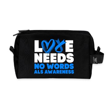 ALS nerve disease - Recycled Toiletry Zip Bag - black - Front