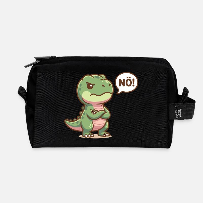 Süßer Dinosaurier Nö Lustiger Spruch - Recycelte Kulturtasche - Schwarz