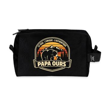 Papa Bear Das einzige einzigartige authentische Geschenk - Recycelte Kulturtasche - Schwarz - Vorne