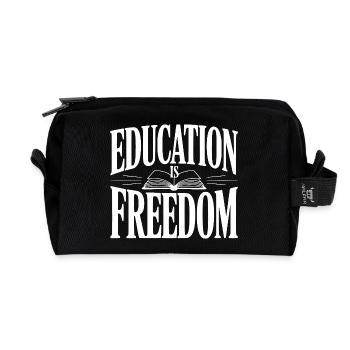 L’éducation est la liberté - Trousse de toilette en tissu recyclé - noir - Devant