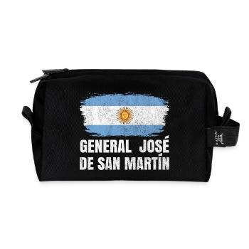 General Jose de San Martin Argentina Design - Recycelte Kulturtasche - Schwarz - Vorne