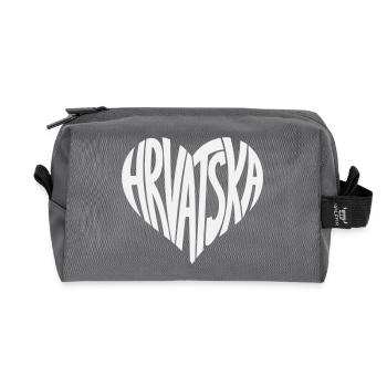 Fonts du cœur de Hrvatska Croatia - Trousse de toilette en tissu recyclé - anthracite - Devant