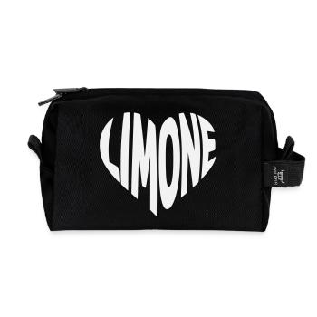 Conception en cœur de citron vert - Trousse de toilette en tissu recyclé - noir - Devant