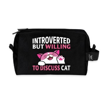 Introverted cat discussion - Recycelte Kulturtasche - Schwarz - Vorne