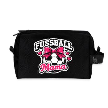Fußball Mama Stolze Mutter Geschenk - Recycelte Kulturtasche - Schwarz - Vorne