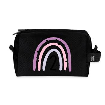 Geburtstag 2 Regenbogen mädchen Zwei Jahre alt - Recycelte Kulturtasche - Schwarz - Vorne