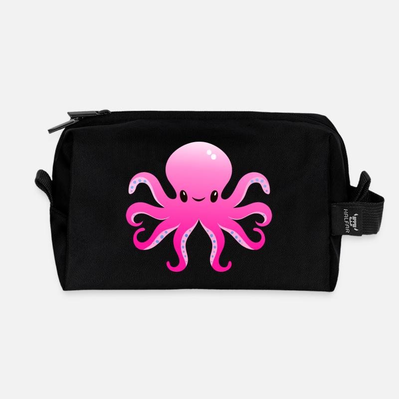 Octopussy - Recycelte Kulturtasche - Schwarz