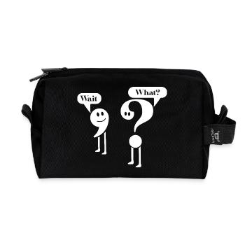 English Grammar Punctuation Teacher Student - Recycled Toiletry Zip Bag - black - Front