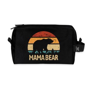 Mama Bear - Muttertag - Vintage Geschenk - Recycelte Kulturtasche - Schwarz - Vorne