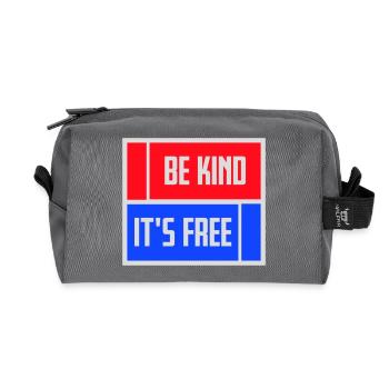 Be Kind It's Free Kindness Statement Saying - Recycled Toiletry Zip Bag - anthracite - Front