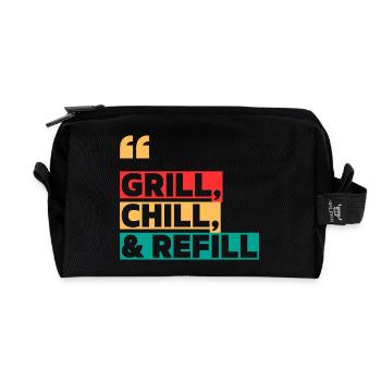 Grill, Chill & Refill - Recycled Toiletry Zip Bag - black - Front