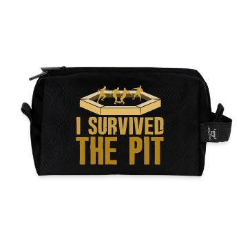 I Survived The Pit - Recycled Toiletry Zip Bag - black - Front