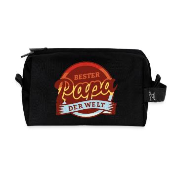 Bester Papa - Recycelte Kulturtasche - Schwarz - Vorne