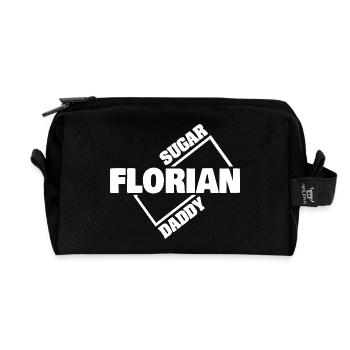 Gift for Florian - Recycled Toiletry Zip Bag - black - Front