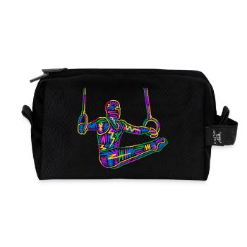 Gymnastics Gymnastics Ring gymnastics colorful Boys Gymnastics - Recycled Toiletry Zip Bag - black - Front
