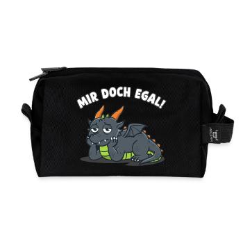 Drache Mir Doch Egal Lustiger Spruch - Recycelte Kulturtasche - Schwarz - Vorne