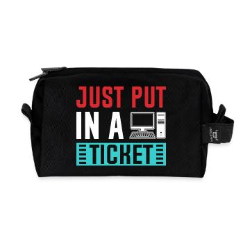 Just Put In A Ticket Graphic - Recycled Toiletry Zip Bag - black - Front