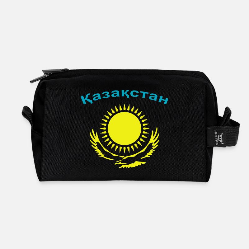 Kasachstan 2-farbig - Recycelte Kulturtasche - Schwarz