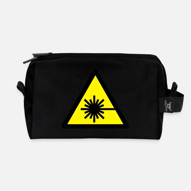 caution_laser_beam_2c - Recycelte Kulturtasche - Schwarz