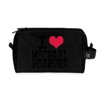 i love michael for ever - Recycled Toiletry Zip Bag - black - Front
