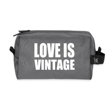 Love is vintage - Recycled Toiletry Zip Bag - anthracite - Front