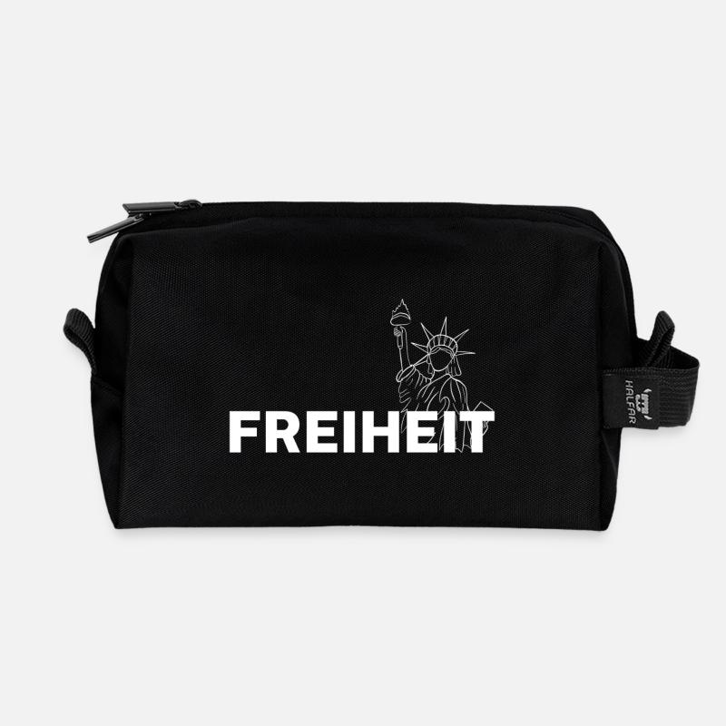 Freiheit - Recycelte Kulturtasche - Schwarz