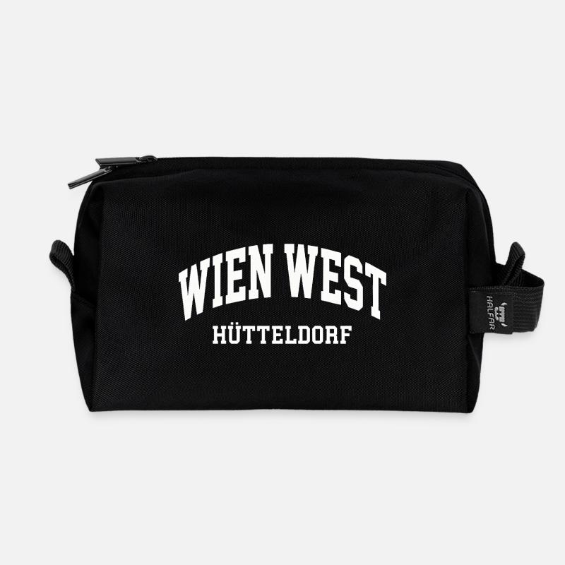 Wien West Hütteldorf  - Recycelte Kulturtasche - Schwarz