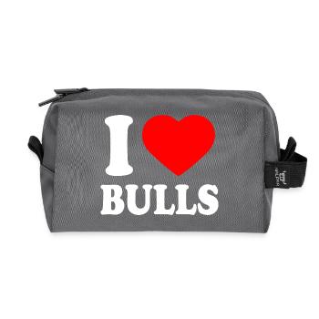 I love bulls - Trousse de toilette en tissu recyclé - anthracite - Devant