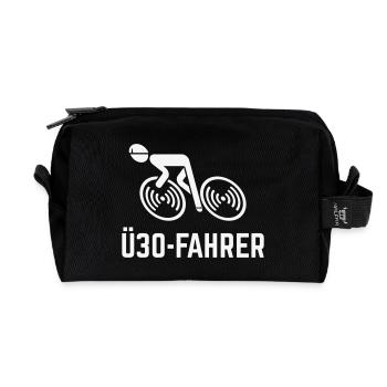 Ü30-Fahrer (Rennradfahrer / Rennrad / Fahrrad / W) - Recycelte Kulturtasche - Schwarz - Vorne