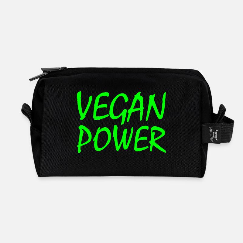 Vegan power - Recycelte Kulturtasche - Schwarz
