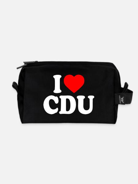 I love cdu - Recycelte Kulturtasche - Schwarz