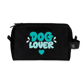 Dog Lover - Recycled Toiletry Zip Bag - black - Front