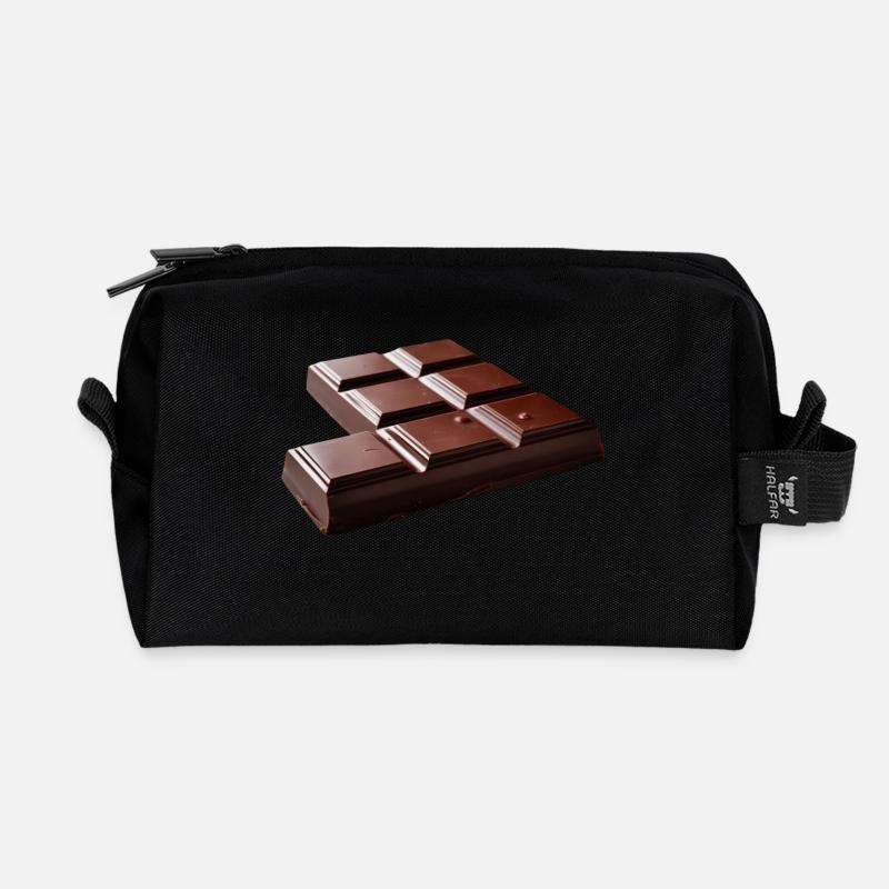Chocolat - Trousse de toilette en tissu recyclé - noir