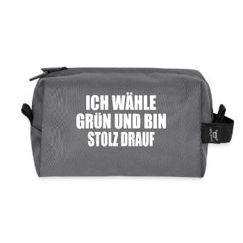 ich wähle grün und bin stolz darauf - Recycelte Kulturtasche - Anthrazit - Vorne