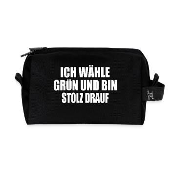 Je vote vert et j’en suis fier - Trousse de toilette en tissu recyclé - noir - Devant