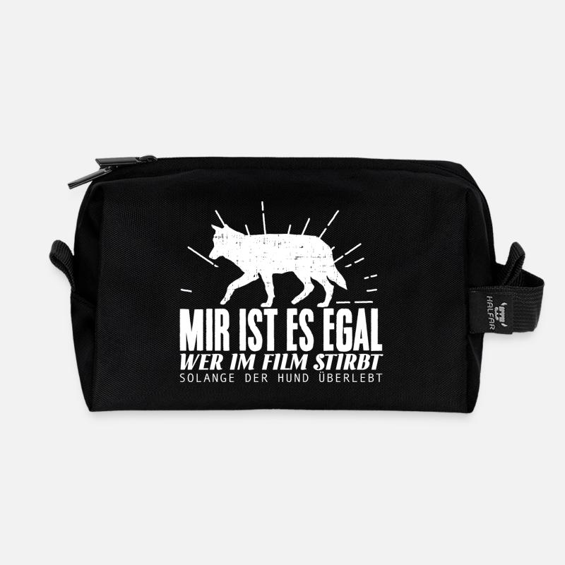 Der Hund überlebt - Recycelte Kulturtasche - Schwarz