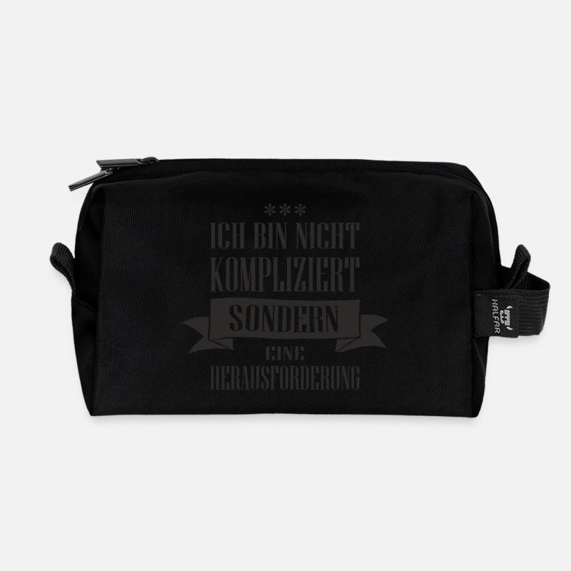 Ich bin nicht kompliziert - Recycelte Kulturtasche - Schwarz