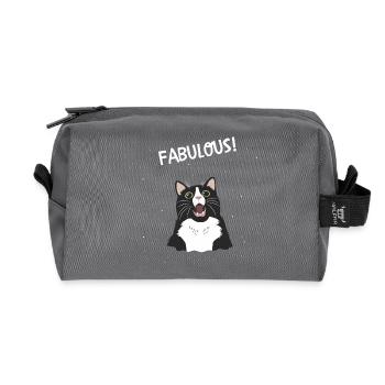 fabulous cat - Recycled Toiletry Zip Bag - anthracite - Front