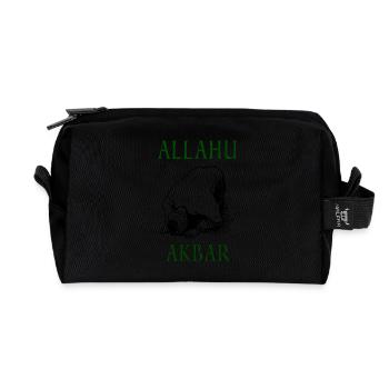 PROUD MUSLIM - Recycled Toiletry Zip Bag - black - Front