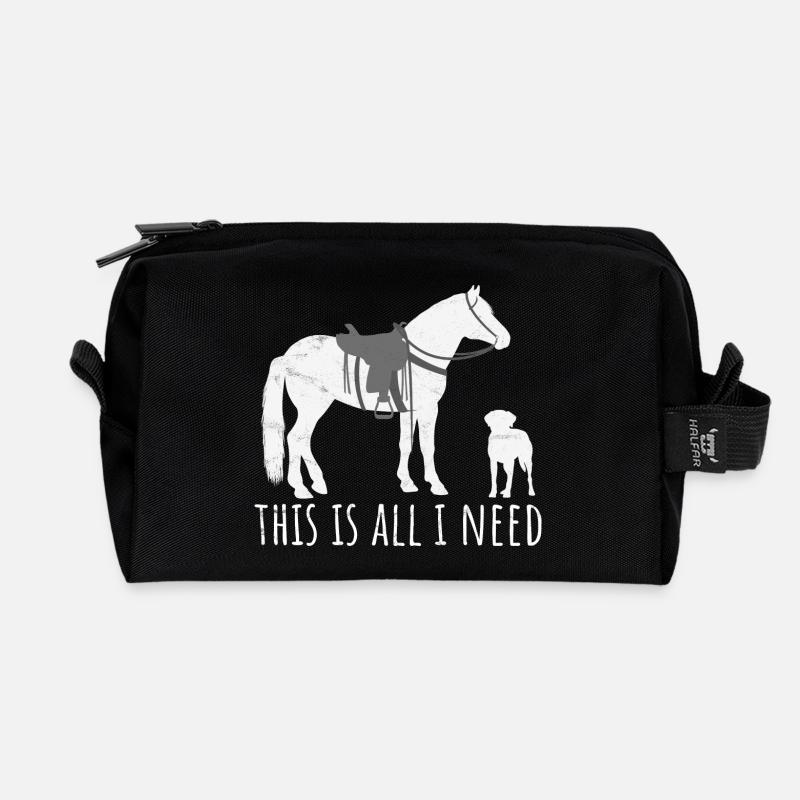 This is all I need - Westernreiter Pferd und Hund - Recycelte Kulturtasche - Schwarz