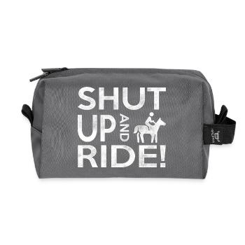 Shut Up And Ride Reiten ist Leben Pferde - Recycelte Kulturtasche - Anthrazit - Vorne