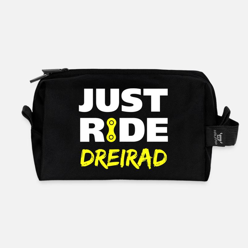 Just ride Dreirad Geschenk - Recycelte Kulturtasche - Schwarz