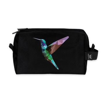 Colorful Hummingbird - Recycled Toiletry Zip Bag - black - Front