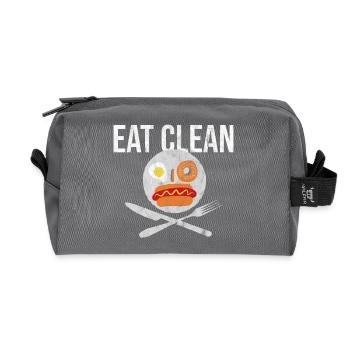 Eat clean - Recycled Toiletry Zip Bag - anthracite - Front