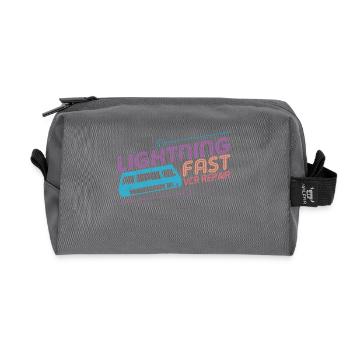 Funny VHS VCR Vintage 90s 80s Shirt Gift - Recycled Toiletry Zip Bag - anthracite - Front