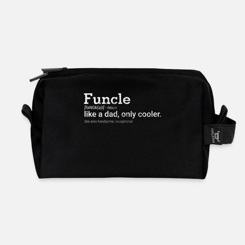 Lustiger Onkel Funcle - Recycelte Kulturtasche - Schwarz