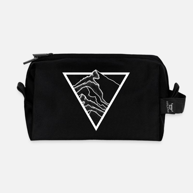 Berge - Recycelte Kulturtasche - Schwarz